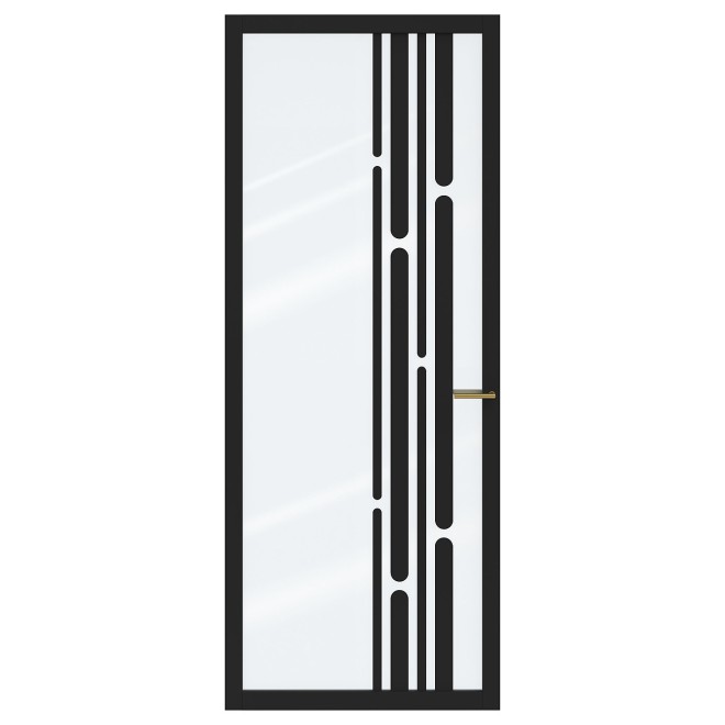 Binnendeur Skantrae SSL 14524 Blank Glas Zwart Gelakt